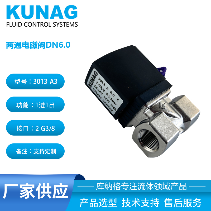 3013-A3型 兩通不銹鋼電磁閥G3/8 口徑6mm